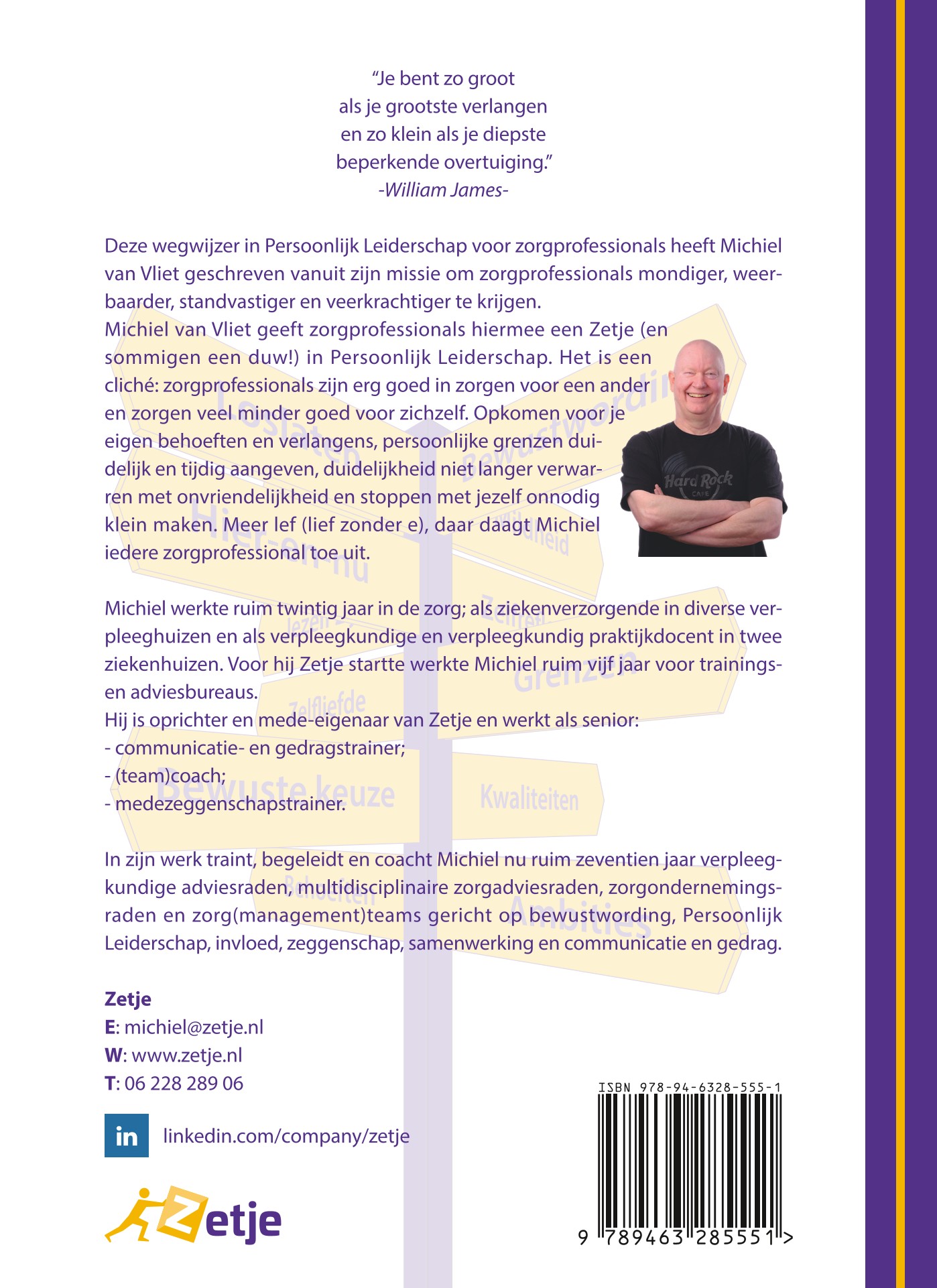 Wegwijzer in Persoonlijk Leiderschap voor zorgprofessionals back cover